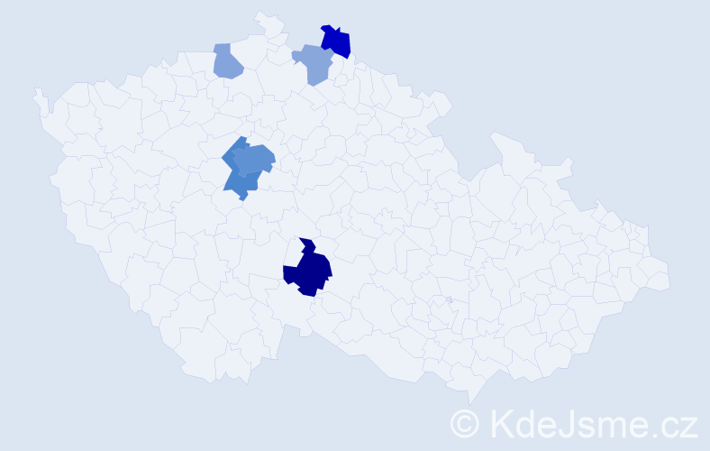 Příjmení: 'Štern', počet výskytů 19 v celé ČR