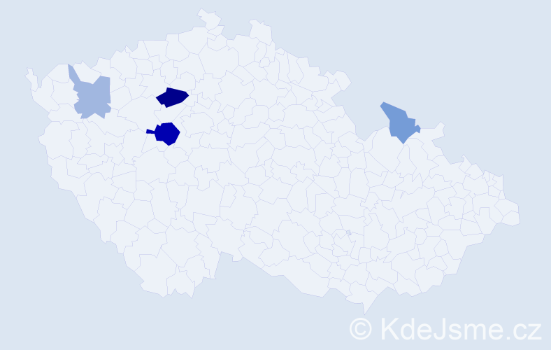 Příjmení: 'Bolemantová', počet výskytů 9 v celé ČR