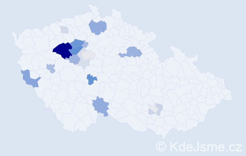 Příjmení: 'Kolbek', počet výskytů 49 v celé ČR