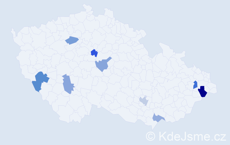Příjmení: 'Bročková', počet výskytů 13 v celé ČR