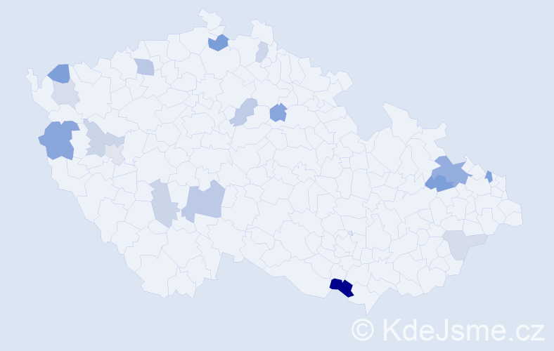 Příjmení: 'Ország', počet výskytů 29 v celé ČR