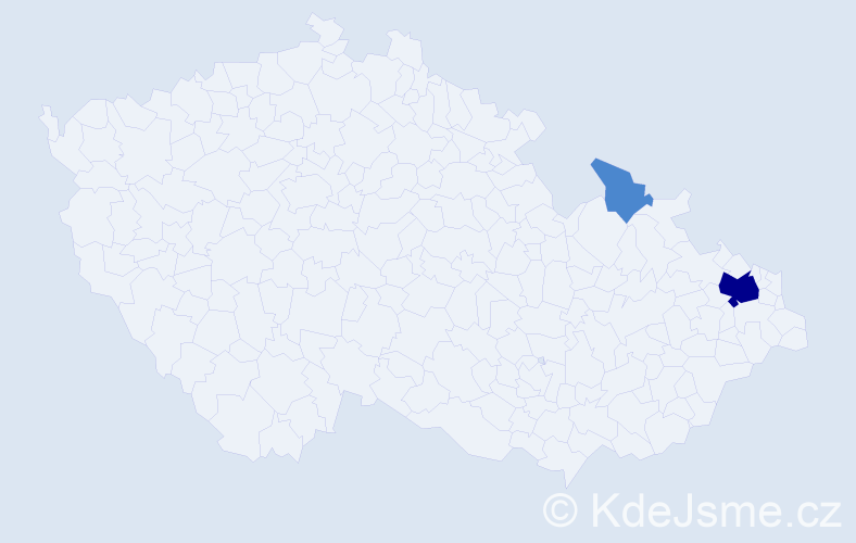 Příjmení: 'Kussior', počet výskytů 9 v celé ČR