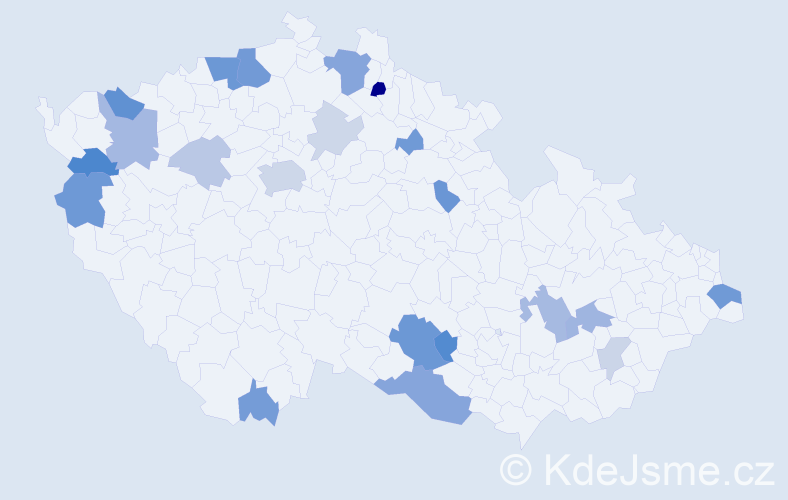 Příjmení: 'Baňasová', počet výskytů 53 v celé ČR