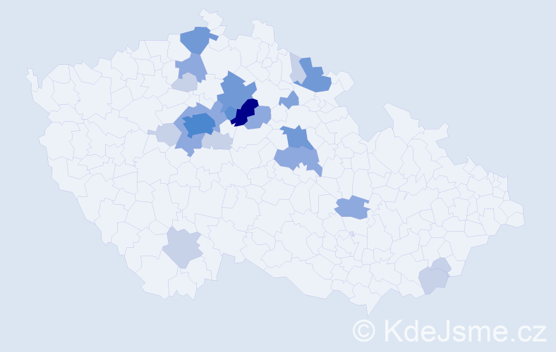 Příjmení: 'Rozová', počet výskytů 61 v celé ČR