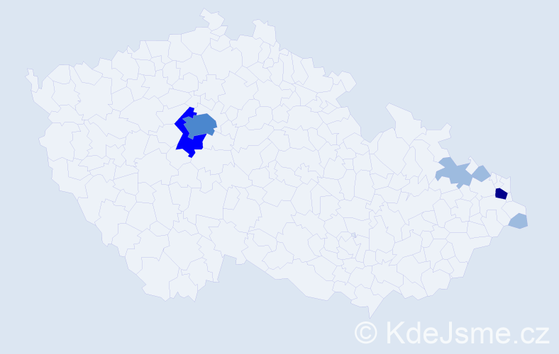 Příjmení: 'Tkaczyk', počet výskytů 12 v celé ČR