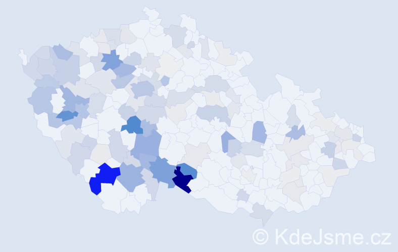 Příjmení: 'Hes', počet výskytů 485 v celé ČR