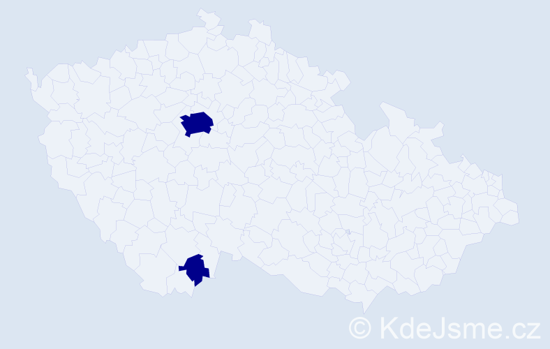 Příjmení: 'Endrichová', počet výskytů 2 v celé ČR