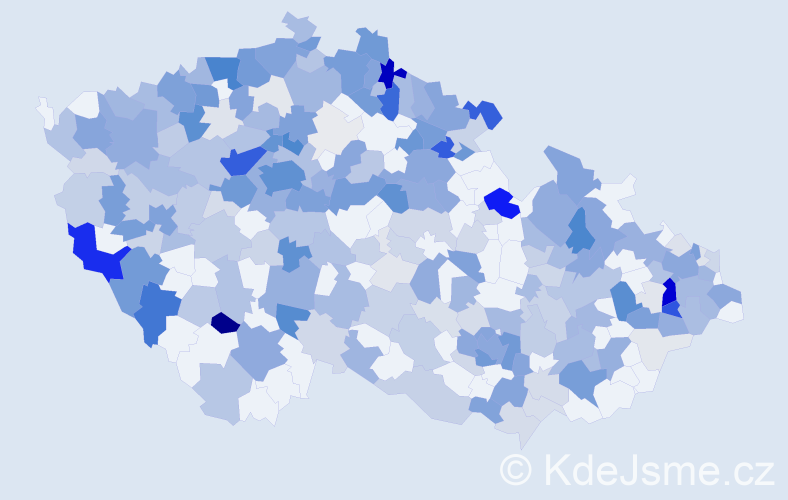 Příjmení: 'Hoffmann', počet výskytů 1036 v celé ČR