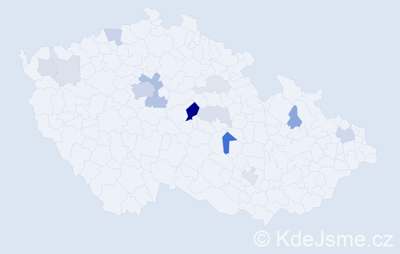 Příjmení: 'Benoni', počet výskytů 43 v celé ČR