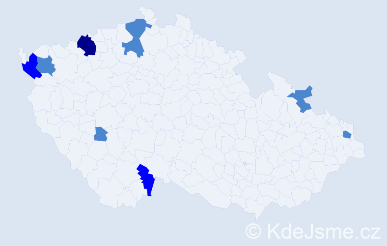 Příjmení: 'Pepichová', počet výskytů 13 v celé ČR