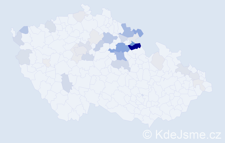 Příjmení: 'Pumr', počet výskytů 90 v celé ČR