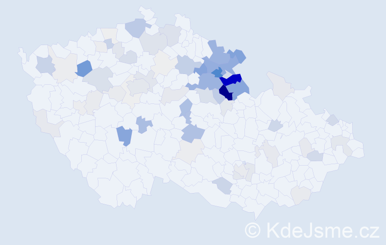 Příjmení: 'Bašová', počet výskytů 269 v celé ČR