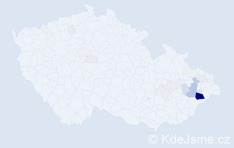 Příjmení: 'Kulišťák', počet výskytů 145 v celé ČR