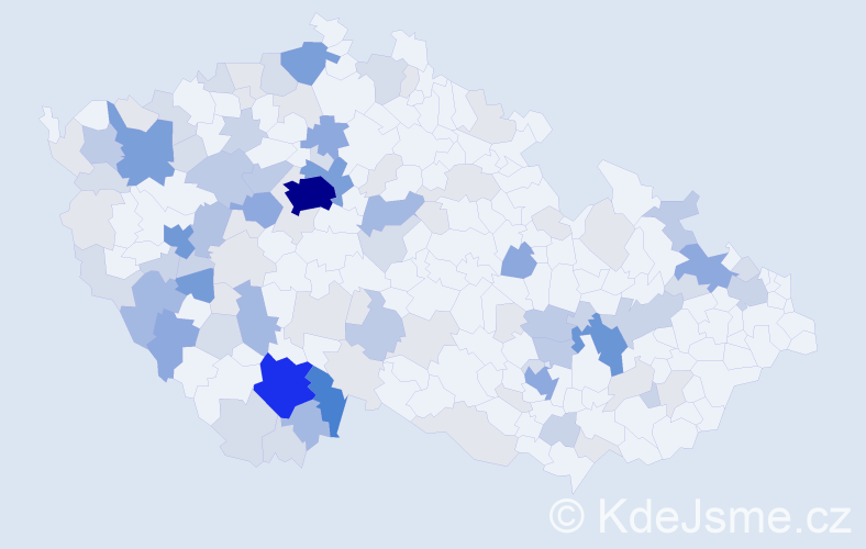 Příjmení: 'Beníšková', počet výskytů 339 v celé ČR