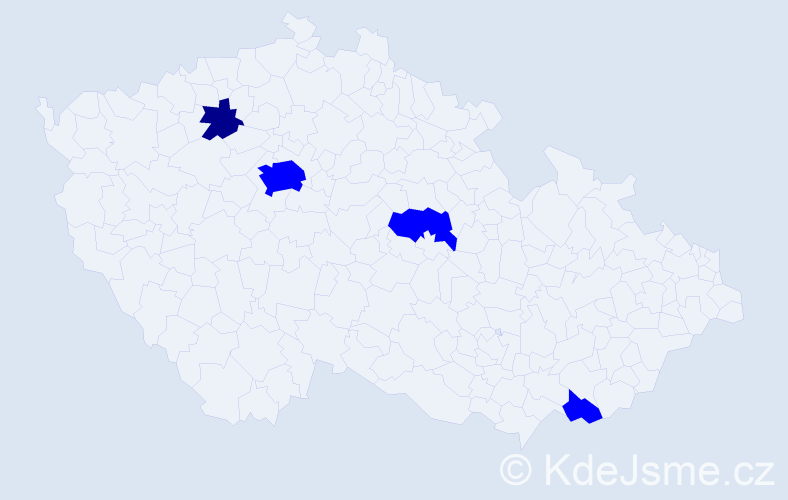 Příjmení: '"O'neill"', počet výskytů 5 v celé ČR