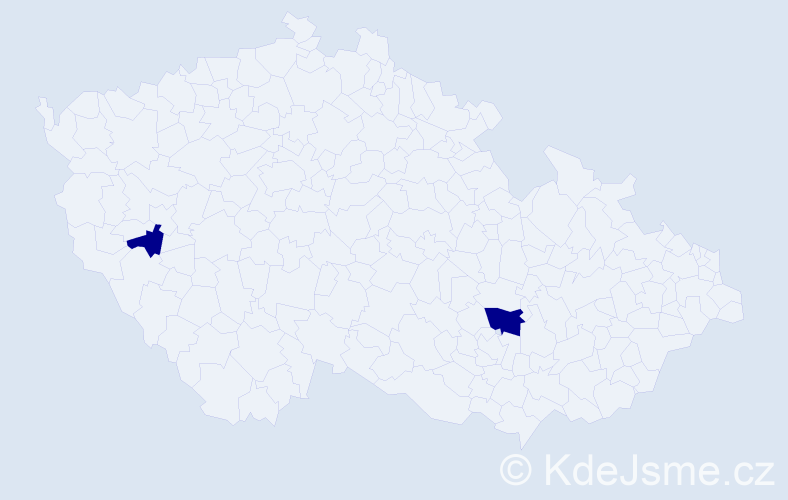 Příjmení: 'Rittrová', počet výskytů 2 v celé ČR