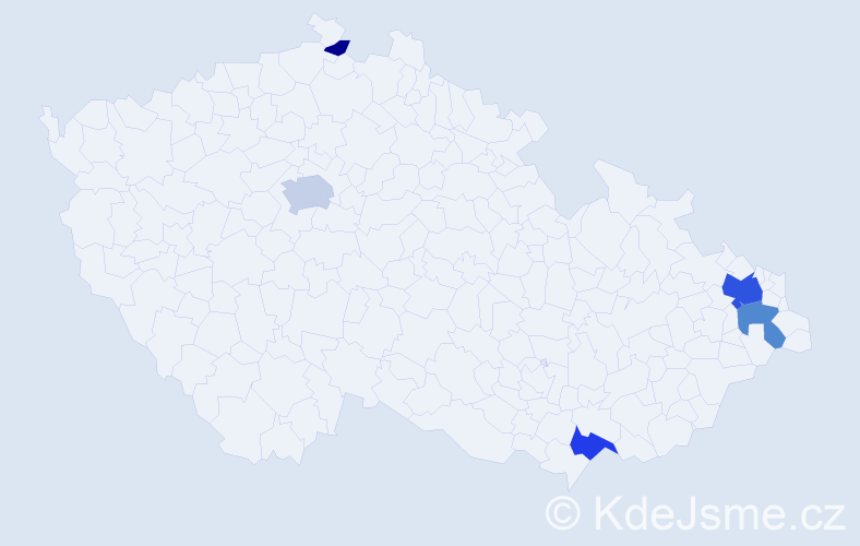 Příjmení: 'Chuchrová', počet výskytů 14 v celé ČR