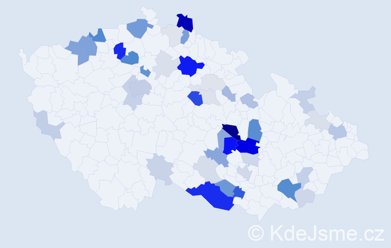 Příjmení: 'Elis', počet výskytů 151 v celé ČR