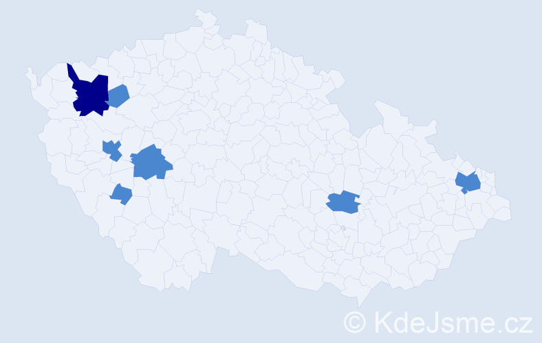 Příjmení: 'Pramuková', počet výskytů 9 v celé ČR