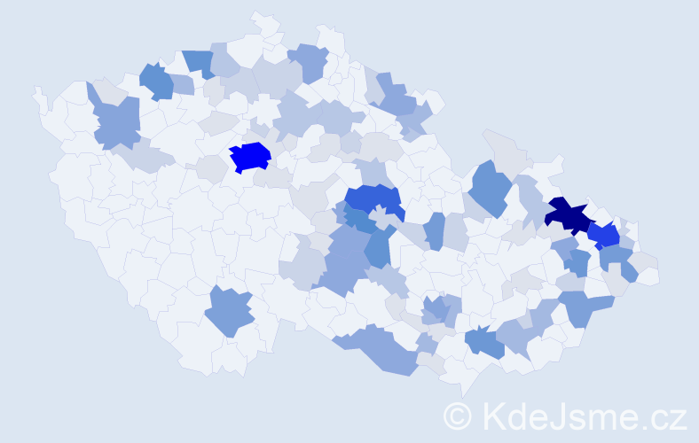 Příjmení: 'Ficek', počet výskytů 318 v celé ČR