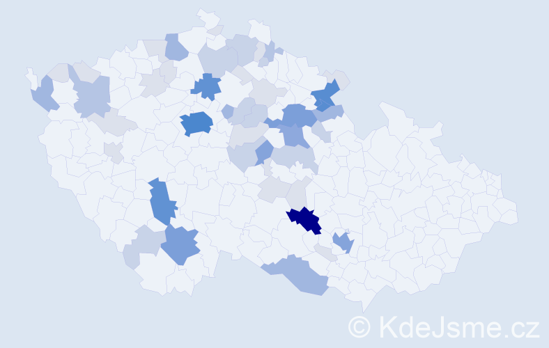 Příjmení: 'Kuřátková', počet výskytů 170 v celé ČR