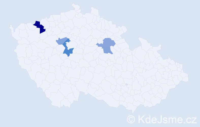 Příjmení: 'Klibáni', počet výskytů 7 v celé ČR