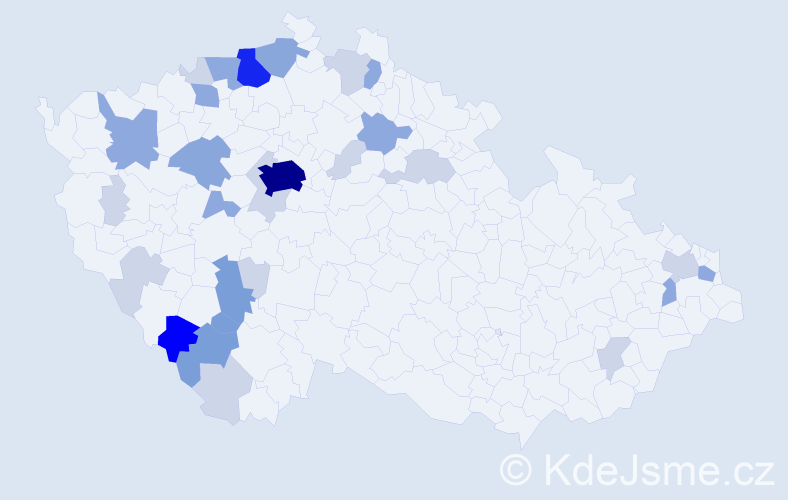 Příjmení: 'Bělecký', počet výskytů 80 v celé ČR