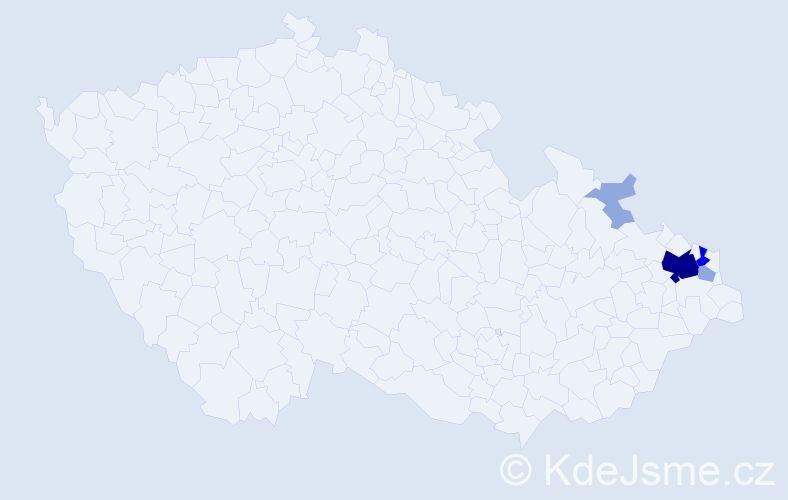 Příjmení: 'Zbreha', počet výskytů 11 v celé ČR
