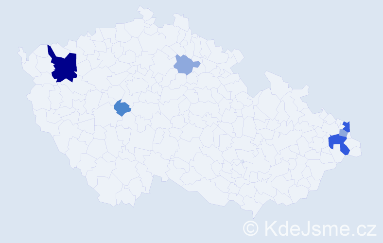 Příjmení: 'Kuzniková', počet výskytů 15 v celé ČR