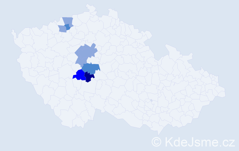 Příjmení: 'Repetná', počet výskytů 18 v celé ČR