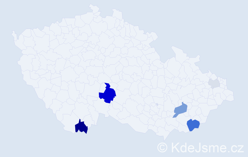 Příjmení: 'Tašár', počet výskytů 12 v celé ČR
