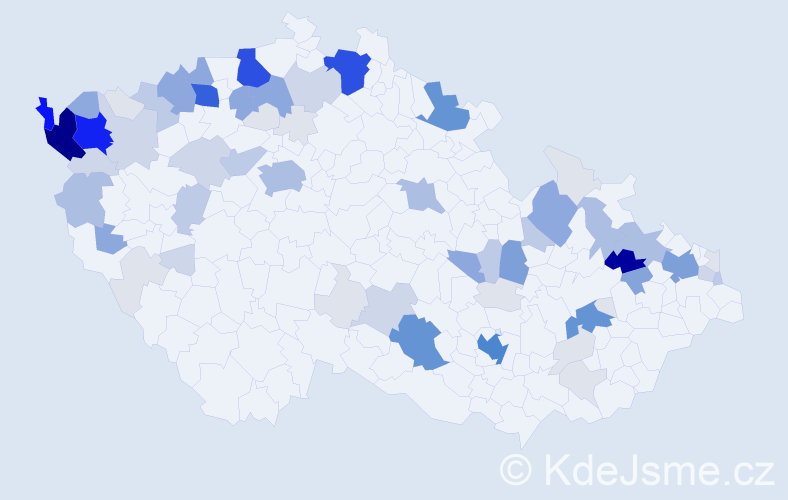 Příjmení: 'Šivák', počet výskytů 332 v celé ČR