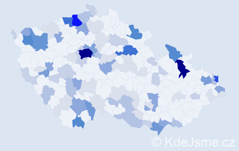 Příjmení: 'Rybár', počet výskytů 326 v celé ČR
