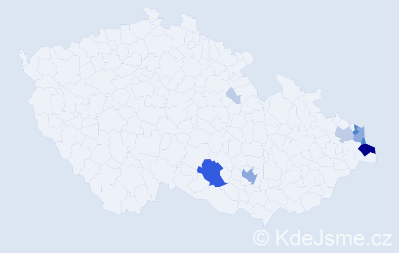 Příjmení: 'Kobiela', počet výskytů 34 v celé ČR