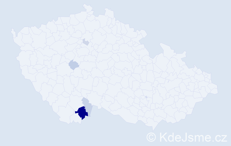 Příjmení: 'Kunáglová', počet výskytů 12 v celé ČR