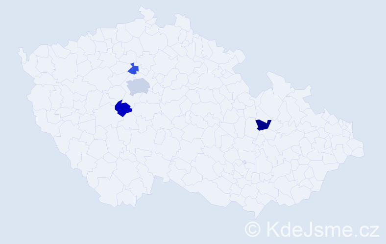 Příjmení: 'Libický', počet výskytů 6 v celé ČR