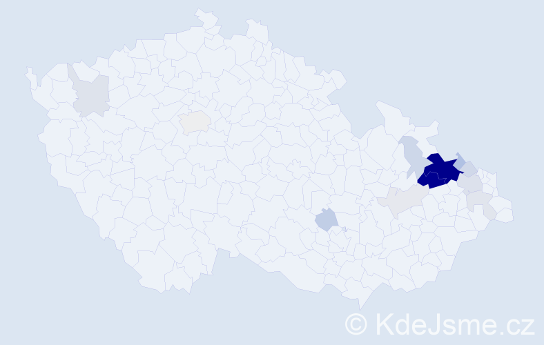 Příjmení: 'Kosterová', počet výskytů 47 v celé ČR