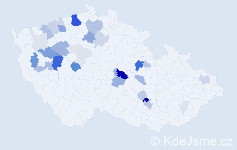 Příjmení: 'Perková', počet výskytů 115 v celé ČR