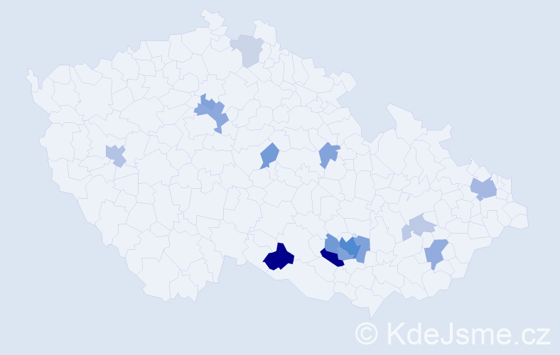 Příjmení: 'Berets', počet výskytů 38 v celé ČR