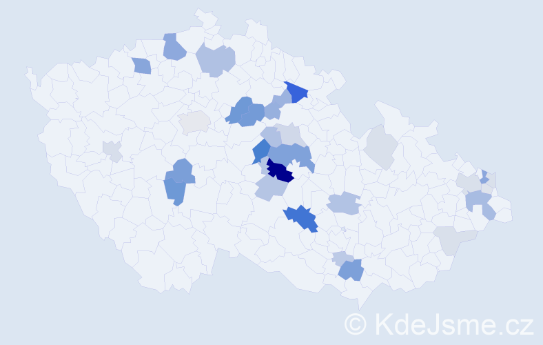 Příjmení: 'Klepač', počet výskytů 87 v celé ČR