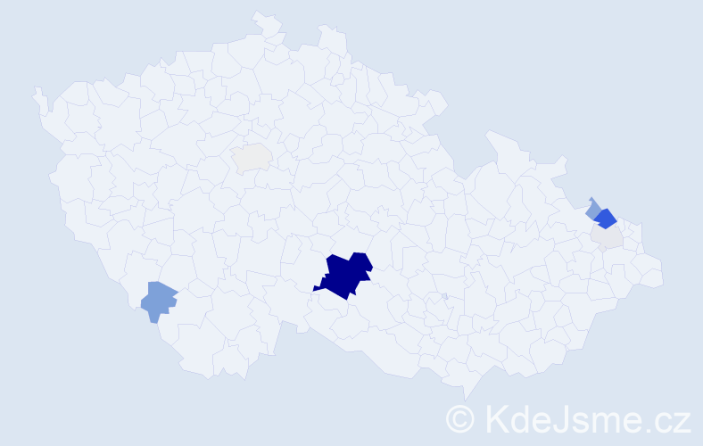 Příjmení: 'Kosak', počet výskytů 26 v celé ČR