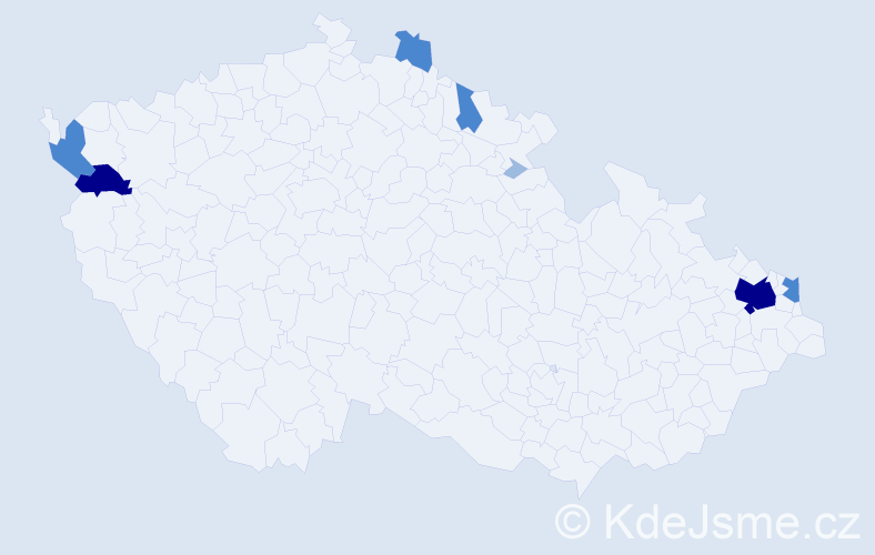 Příjmení: 'Gezo', počet výskytů 17 v celé ČR