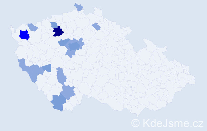 Příjmení: 'Klonfar', počet výskytů 31 v celé ČR