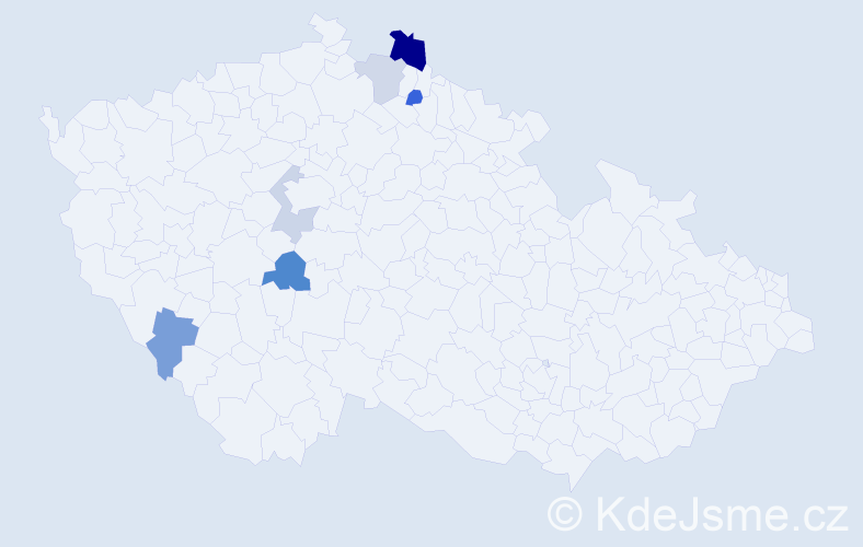 Příjmení: 'Potočová', počet výskytů 18 v celé ČR