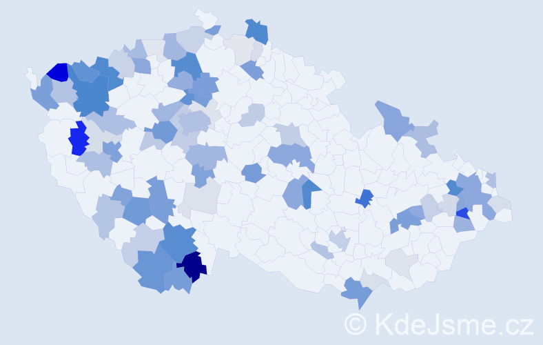 Příjmení: 'Petrovič', počet výskytů 284 v celé ČR