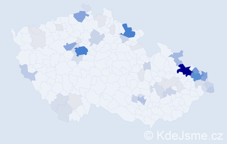 Příjmení: 'Hampel', počet výskytů 224 v celé ČR