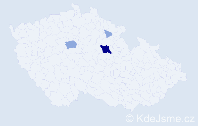 Příjmení: 'Pojdová', počet výskytů 7 v celé ČR
