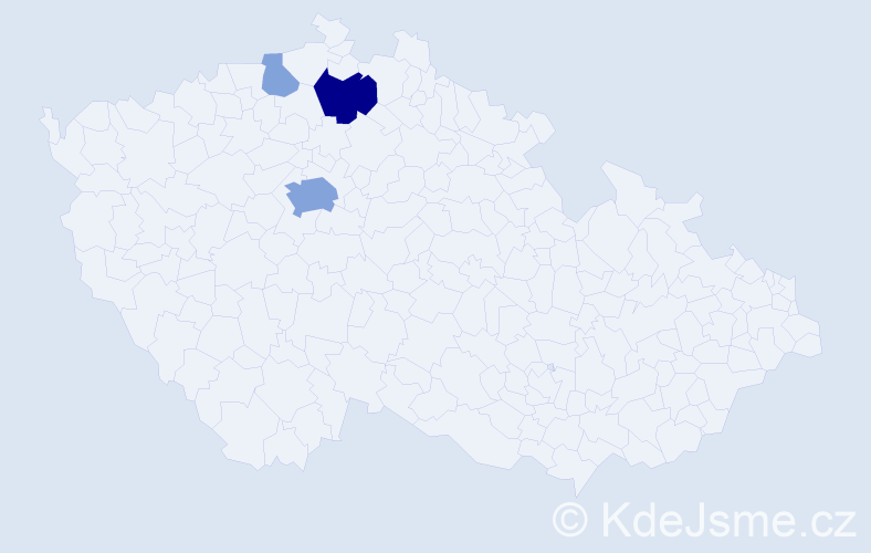 Příjmení: 'Kabanova', počet výskytů 11 v celé ČR