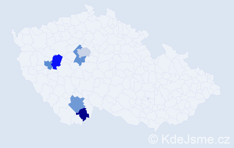 Příjmení: 'Milštain', počet výskytů 13 v celé ČR