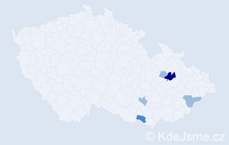 Příjmení: 'Kusmičová', počet výskytů 9 v celé ČR